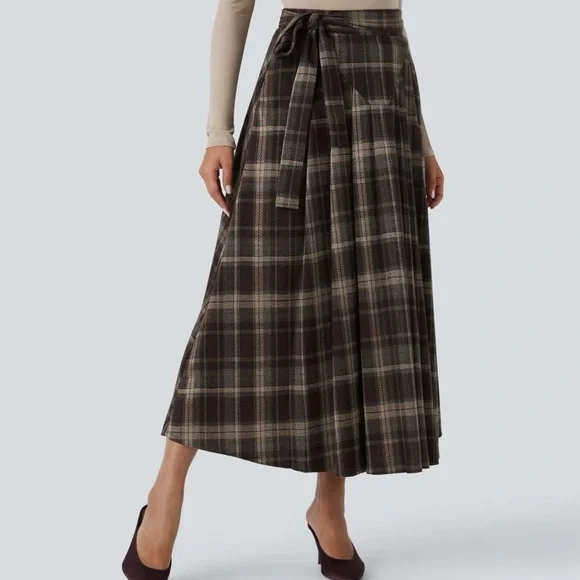 Halara Nordin Pleated A-Line Wrap Skirt - Picture 7 of 10